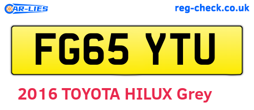 FG65YTU are the vehicle registration plates.