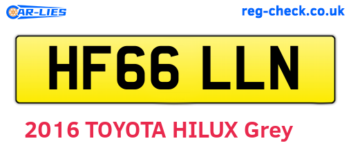 HF66LLN are the vehicle registration plates.