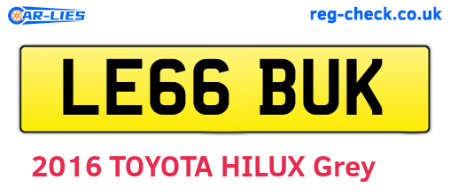 LE66BUK are the vehicle registration plates.