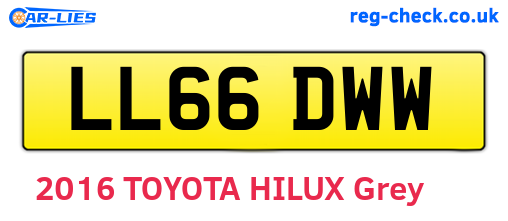 LL66DWW are the vehicle registration plates.
