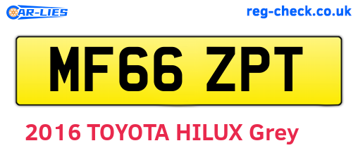 MF66ZPT are the vehicle registration plates.
