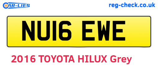 NU16EWE are the vehicle registration plates.
