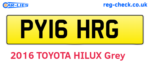 PY16HRG are the vehicle registration plates.