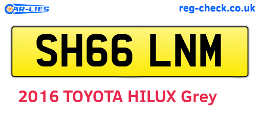SH66LNM are the vehicle registration plates.