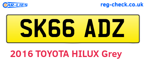 SK66ADZ are the vehicle registration plates.