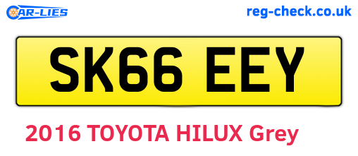 SK66EEY are the vehicle registration plates.