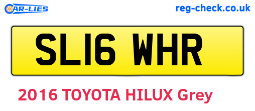 SL16WHR are the vehicle registration plates.