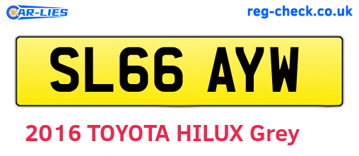 SL66AYW are the vehicle registration plates.