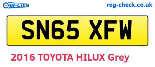 SN65XFW are the vehicle registration plates.