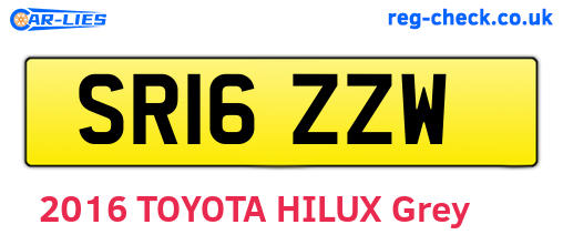 SR16ZZW are the vehicle registration plates.