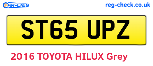 ST65UPZ are the vehicle registration plates.