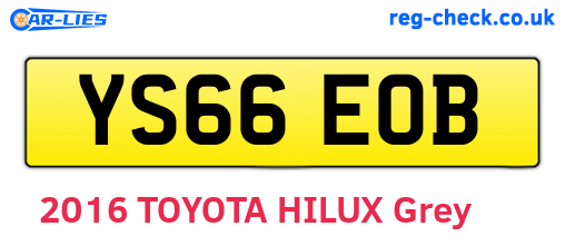 YS66EOB are the vehicle registration plates.