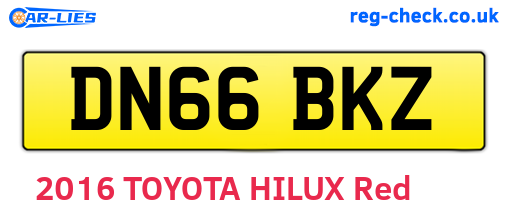 DN66BKZ are the vehicle registration plates.