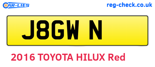 J8GWN are the vehicle registration plates.