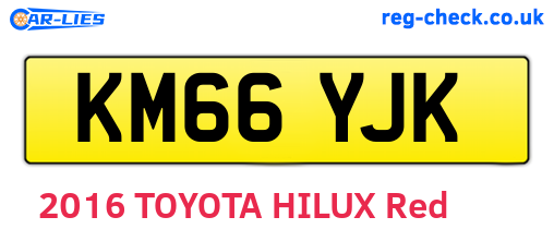 KM66YJK are the vehicle registration plates.