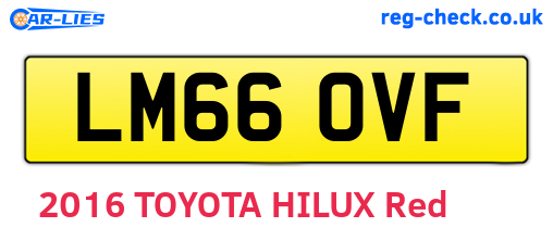 LM66OVF are the vehicle registration plates.