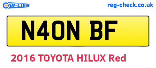 N40NBF are the vehicle registration plates.