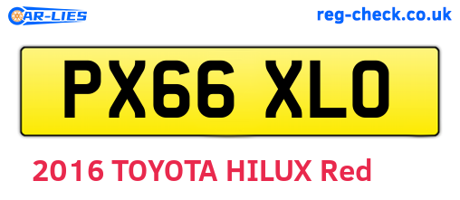 PX66XLO are the vehicle registration plates.
