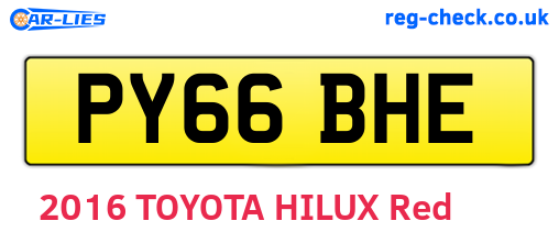 PY66BHE are the vehicle registration plates.