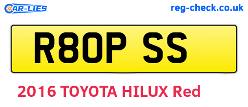 R80PSS are the vehicle registration plates.
