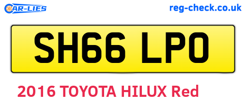 SH66LPO are the vehicle registration plates.