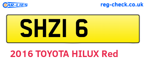 SHZ16 are the vehicle registration plates.