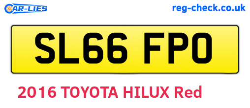 SL66FPO are the vehicle registration plates.