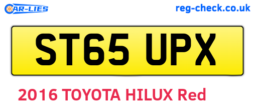 ST65UPX are the vehicle registration plates.