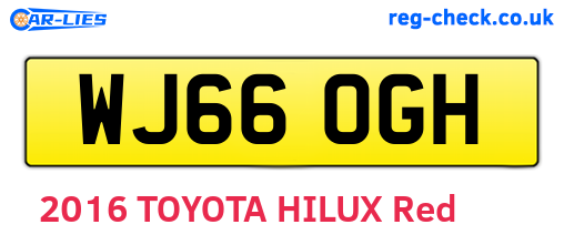WJ66OGH are the vehicle registration plates.