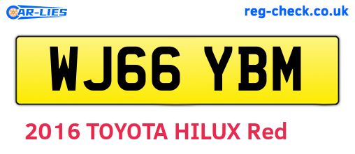 WJ66YBM are the vehicle registration plates.