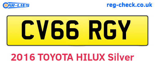 CV66RGY are the vehicle registration plates.