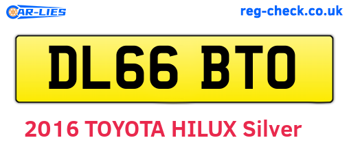 DL66BTO are the vehicle registration plates.