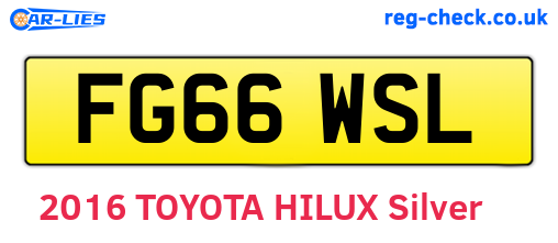 FG66WSL are the vehicle registration plates.