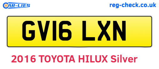 GV16LXN are the vehicle registration plates.