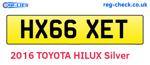 HX66XET are the vehicle registration plates.