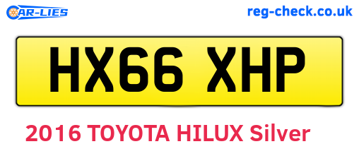 HX66XHP are the vehicle registration plates.