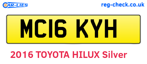 MC16KYH are the vehicle registration plates.