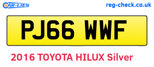 PJ66WWF are the vehicle registration plates.
