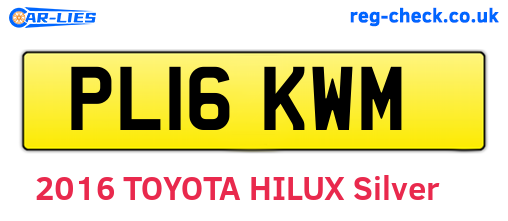 PL16KWM are the vehicle registration plates.