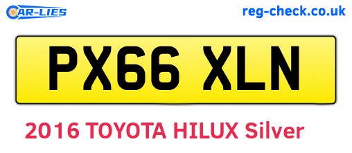 PX66XLN are the vehicle registration plates.