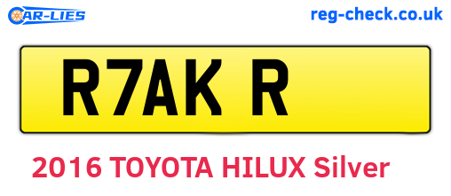 R7AKR are the vehicle registration plates.