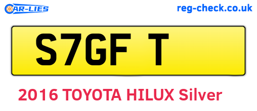 S7GFT are the vehicle registration plates.