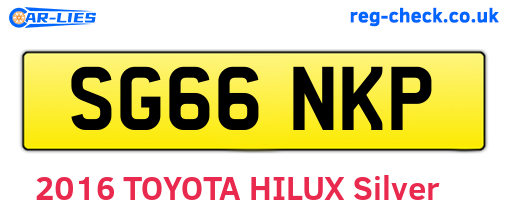 SG66NKP are the vehicle registration plates.