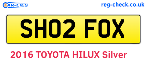 SH02FOX are the vehicle registration plates.