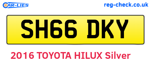 SH66DKY are the vehicle registration plates.