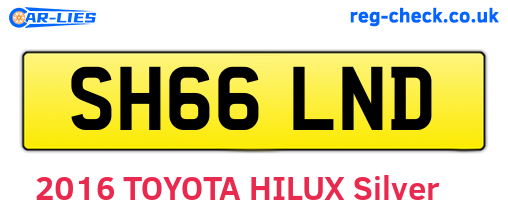 SH66LND are the vehicle registration plates.