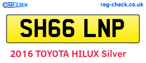 SH66LNP are the vehicle registration plates.
