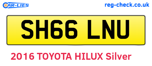 SH66LNU are the vehicle registration plates.
