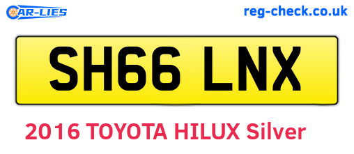 SH66LNX are the vehicle registration plates.