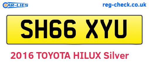 SH66XYU are the vehicle registration plates.